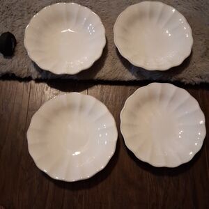 Athena Cream Scalloped Dinnerware Set